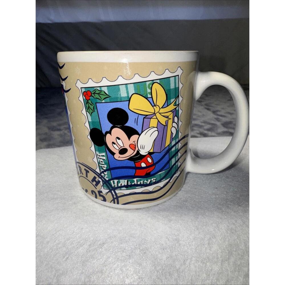 Disneyland Park Christmas Mickey Mouse Coffee Mug Cup Postage Stamp Frame
